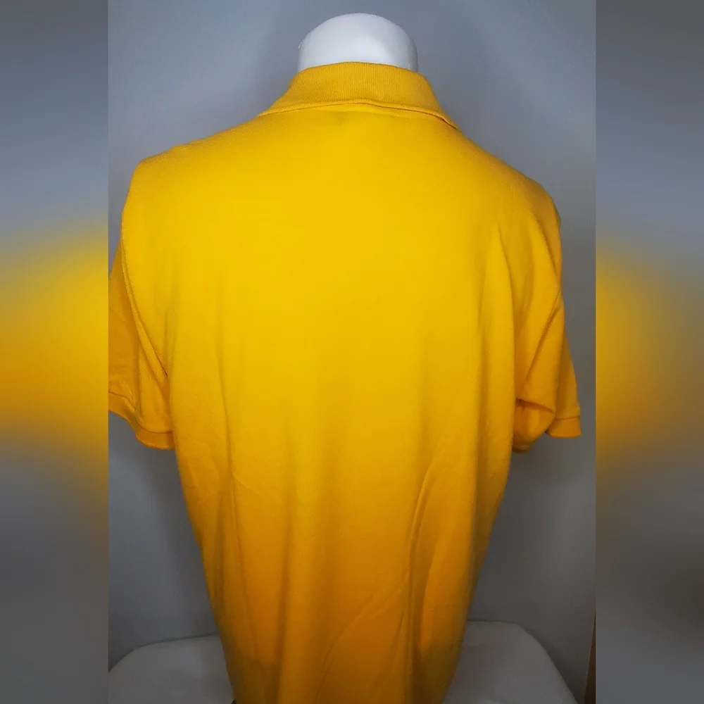 LACOSTE- Size 5/L Mens Polo Shirt- Vibrant Yellow Fabric- Classic Fit - Picture 2 of 11